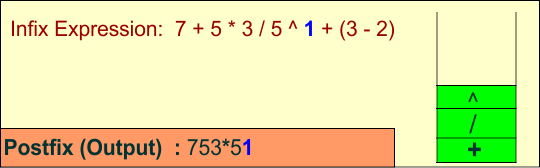 Convert Infix to Postfix expression -10