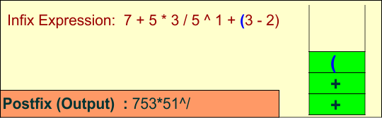 Convert Infix to Postfix expression -12
