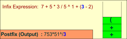 Convert Infix to Postfix expression -13