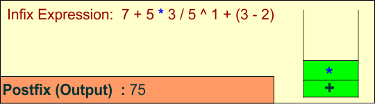 Convert Infix to Postfix expression -5