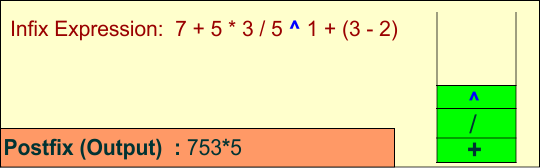 Convert Infix to Postfix expression -9