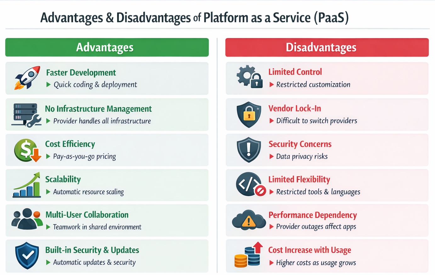 Advantages and disadvantages of PaaS
