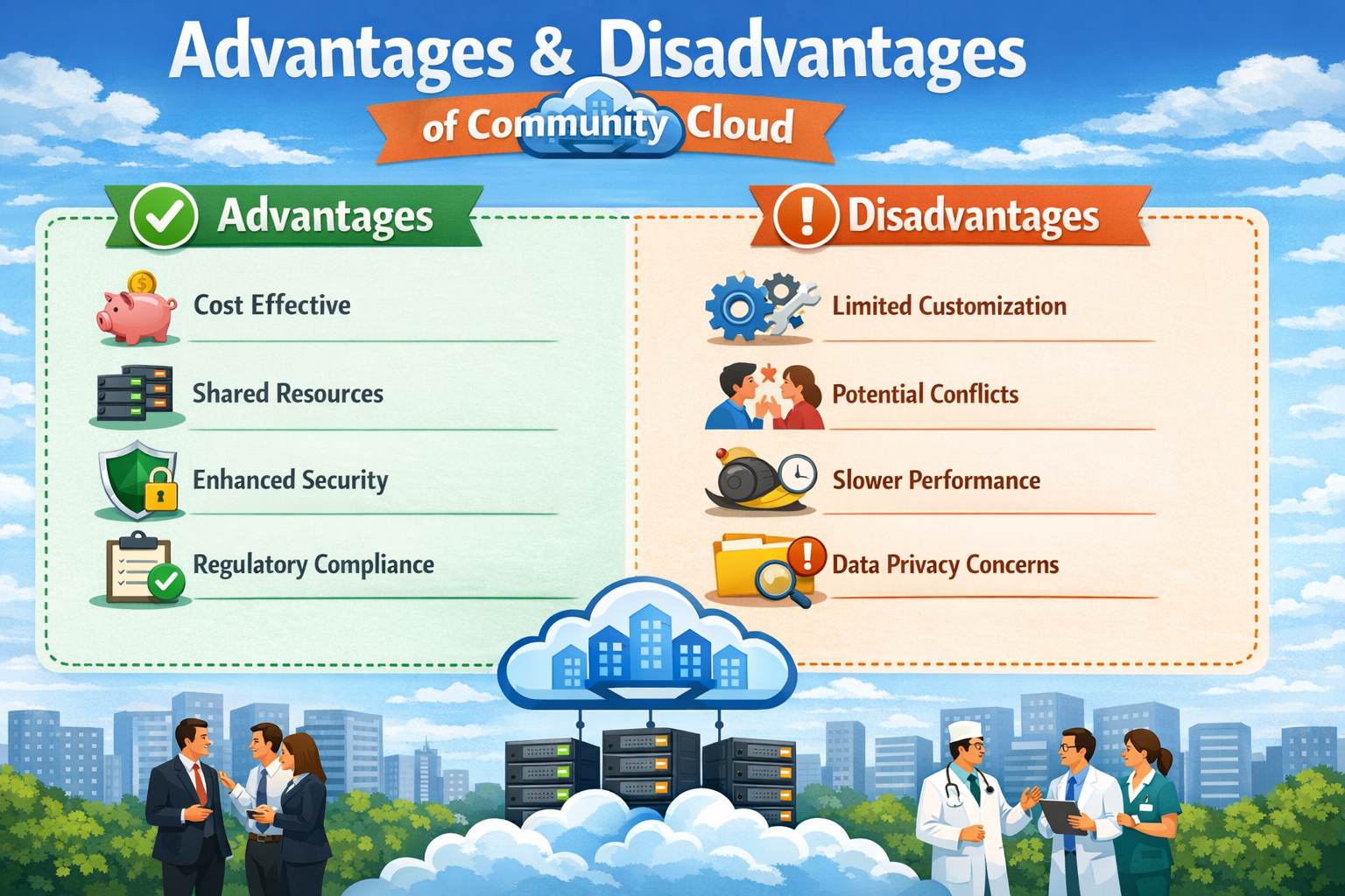 Community cloud benefits and challenges