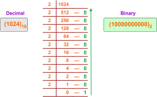 Decimal to Binary Conversion Examples - 10