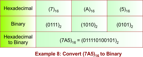 Hexadecimal to Binary Conversion Example 8