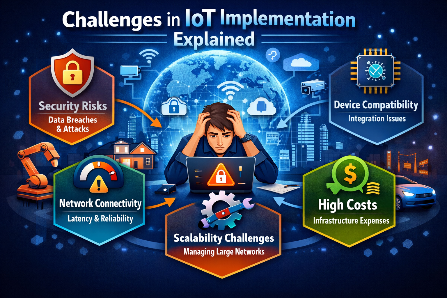 IoT implementation challenges illustrated