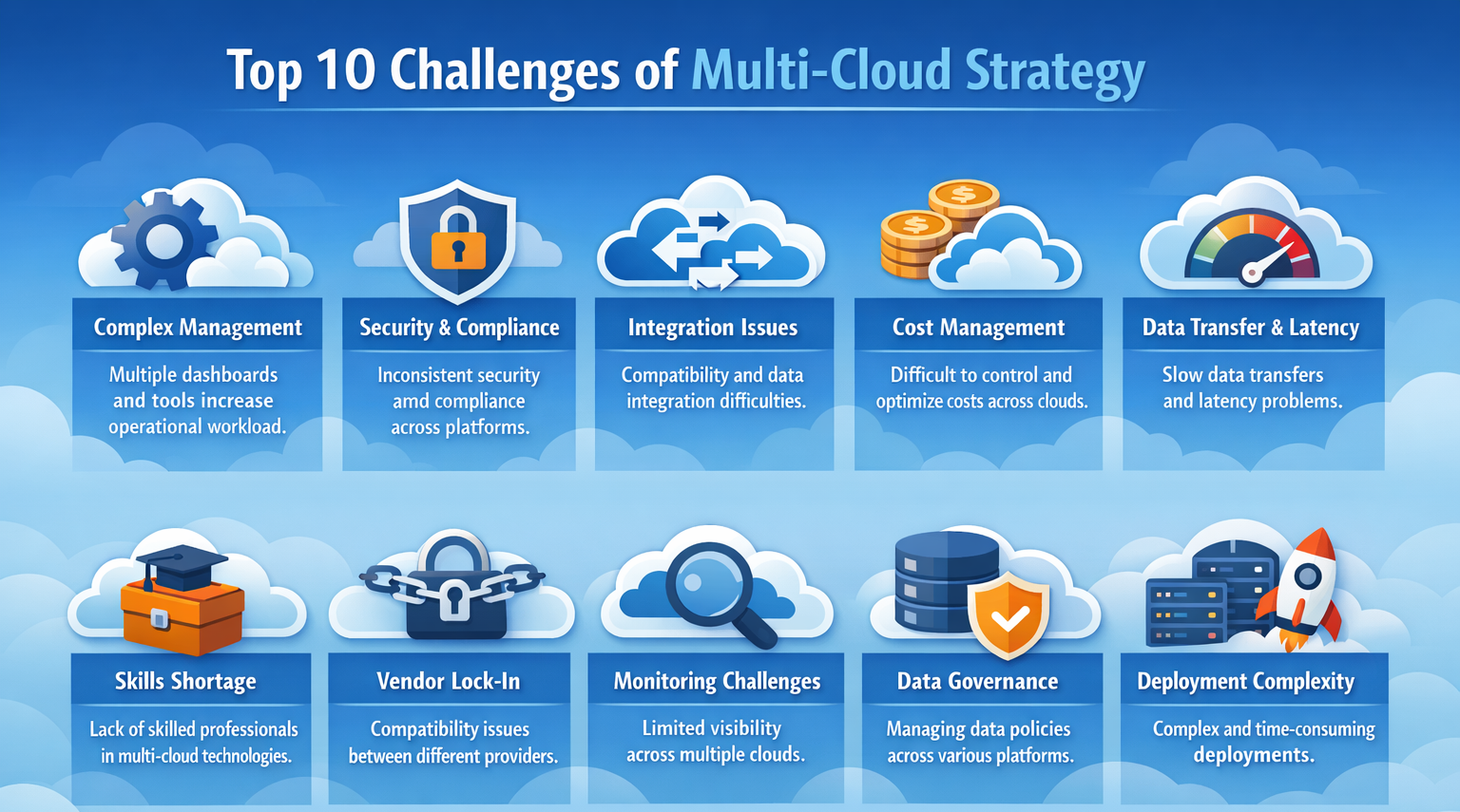 Top 10 multi-cloud strategy challenges