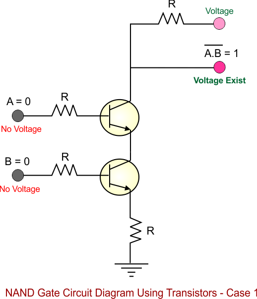 NAND Gate Circuit Diagram Using Transistors - 1