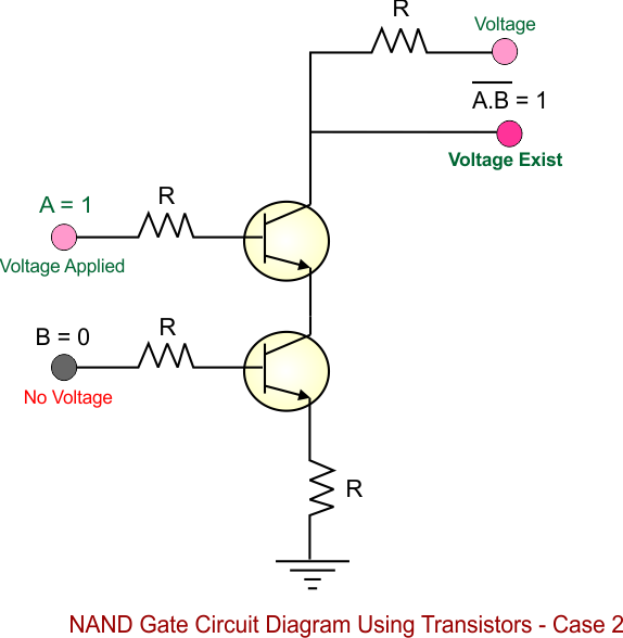 NAND Gate Circuit Diagram Using Transistors - 2