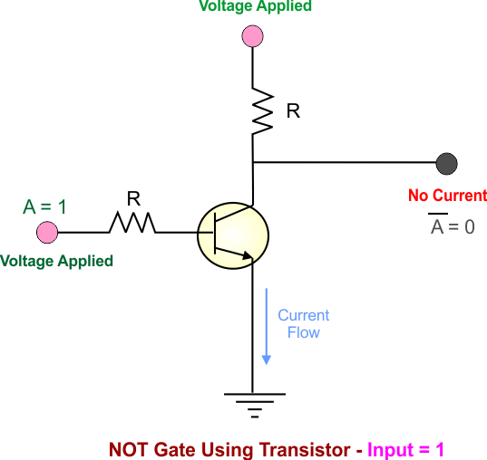 NOT Gate Using Transistor - Input 1