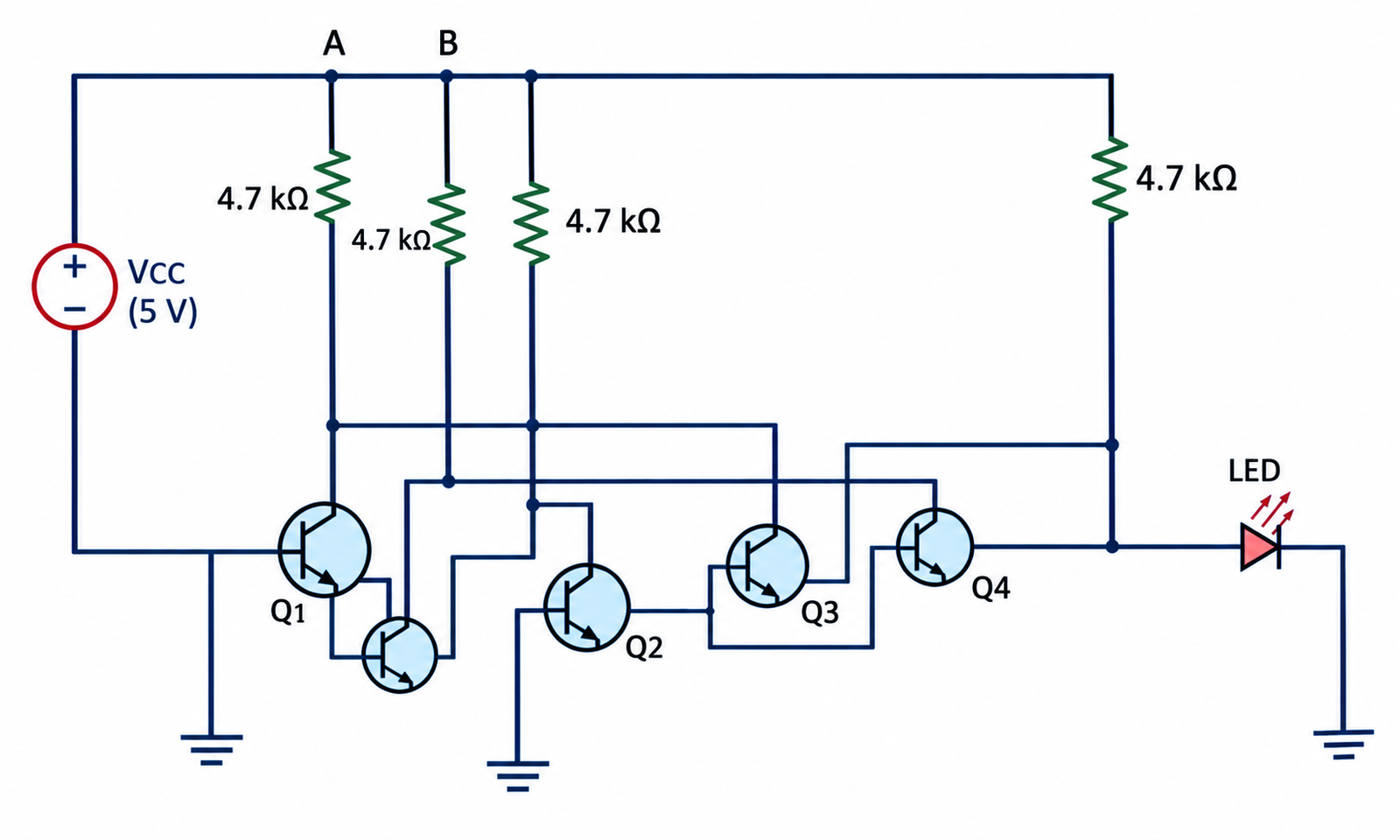 XNOR Gate Circuit Diagram Using Transistors