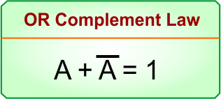 Complement Law in Boolean Algebra - OR Complement Law