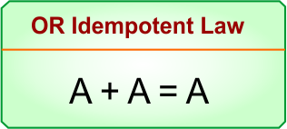 Idempotent Law in Boolean Algebra - OR Idempotent Law